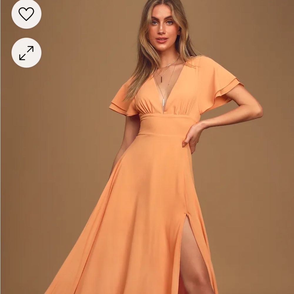 Lulu's Peach Maxi Dress